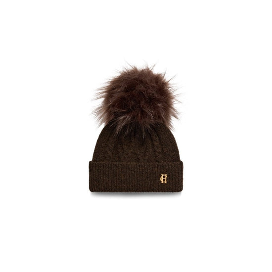 Young Ideas/Henmores - Sloane Cable Bobble Hat - Black - OS