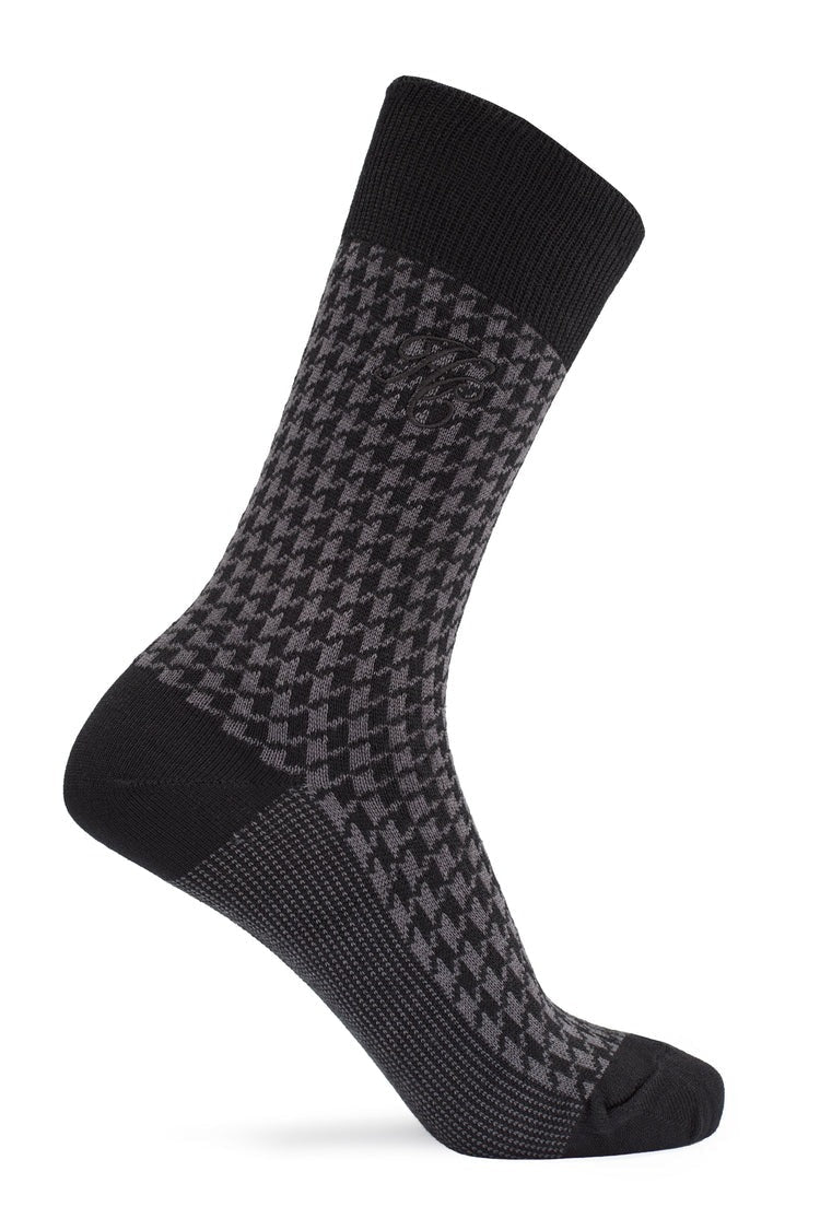 Young Ideas/Henmores - Sock Gift Box - Charcoal Houndstooth Set - 41579