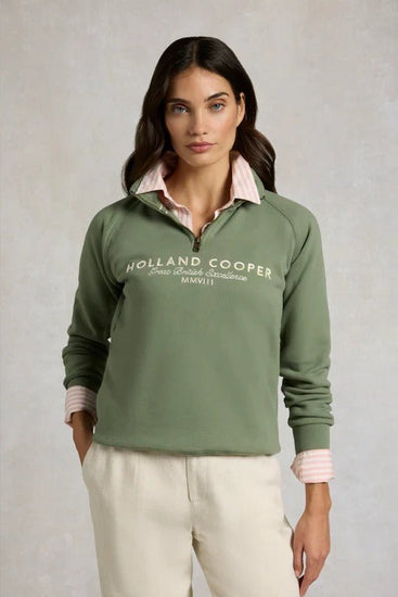 Young Ideas & Henmores - Sporting Goods Zip Henley - Sage - XS