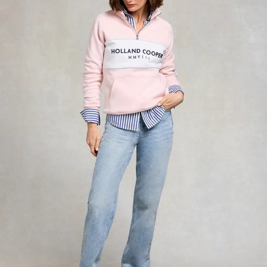 Young Ideas & Henmores - Sporting Heritage Zip Henley - Pink - XS
