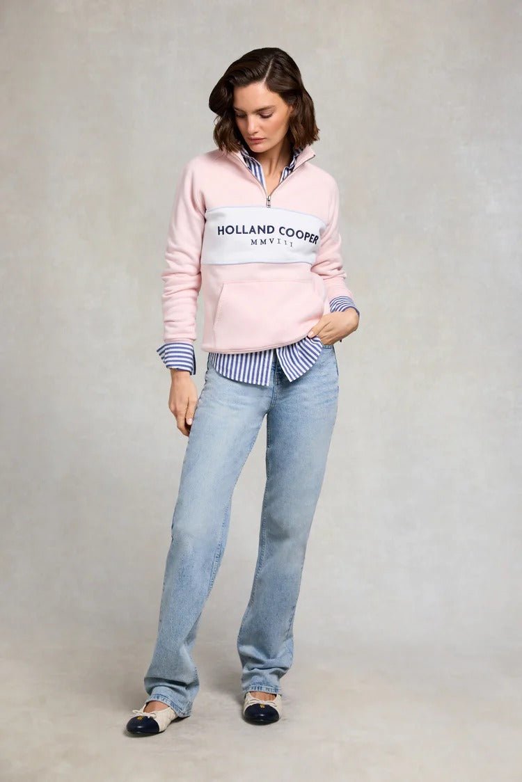 Young Ideas & Henmores - Sporting Heritage Zip Henley - Pink - XS