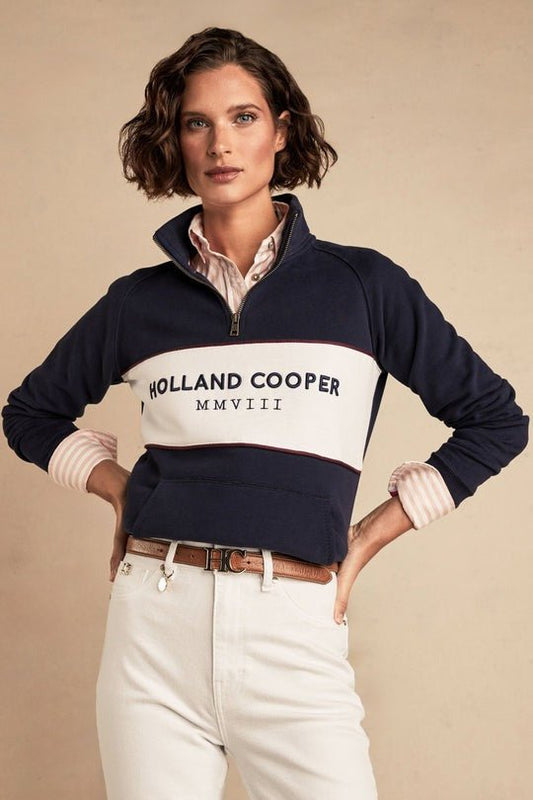 Young Ideas/Henmores - Sporting Heritage Zip Henley - Ink Navy - XS