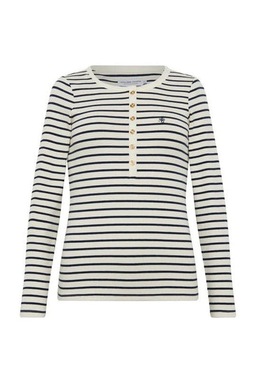 Young Ideas & Henmores - Striped Grandad Top - Ink Navy - XS