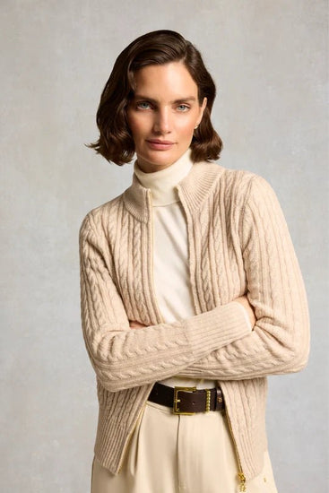 Young Ideas & Henmores -Tacoma Zip Through Cardigan -Barley -L
