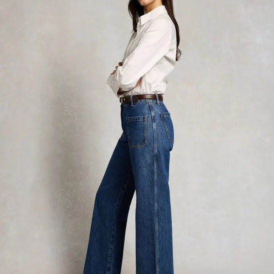 Young Ideas & Henmores -Tailored Flared Jean -Mid Denim -10R