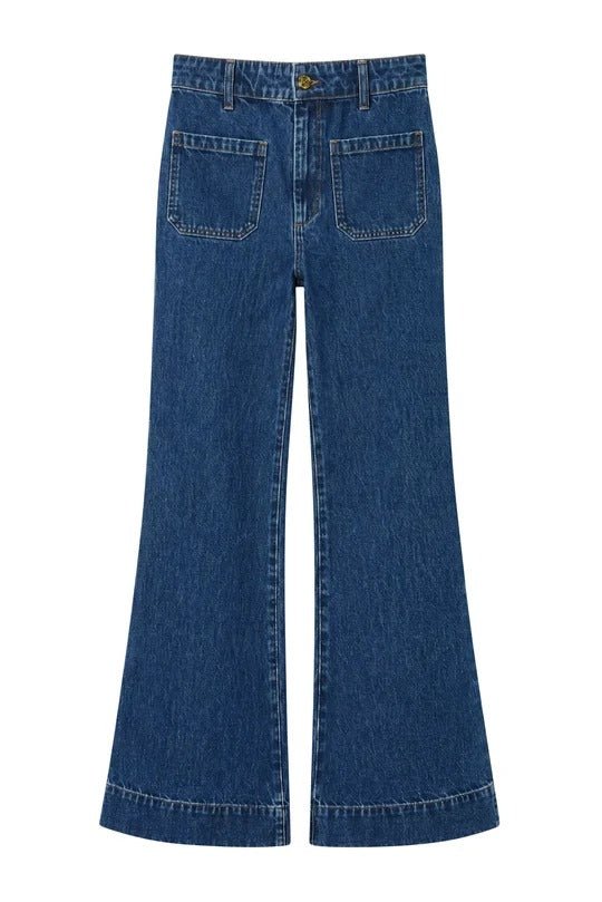 Young Ideas & Henmores -Tailored Flared Jean -Mid Denim -10R