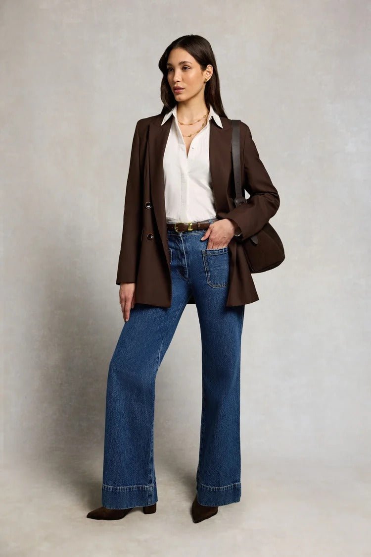 Young Ideas & Henmores -Tailored Flared Jean -Mid Denim -10R
