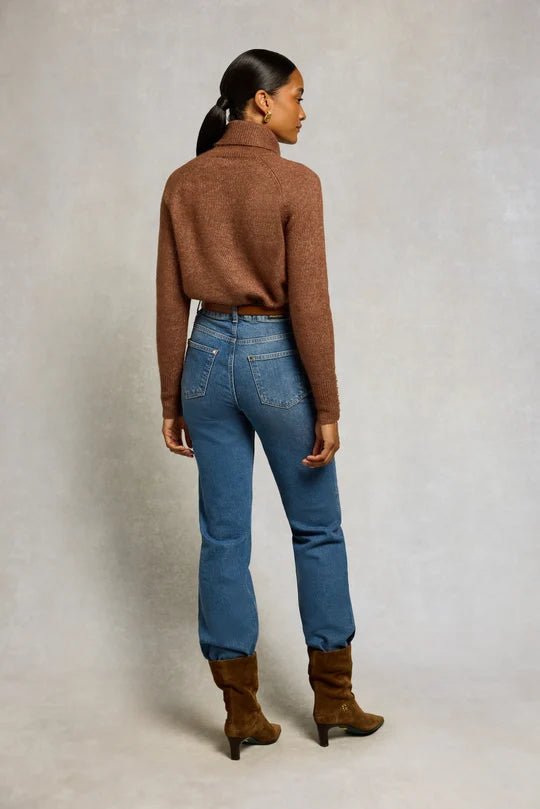 Young Ideas & Henmores -Tori Roll Neck Knit -Latte -L