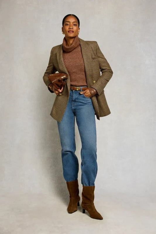 Young Ideas & Henmores -Tori Roll Neck Knit -Latte -L