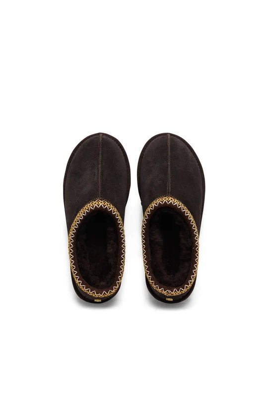 Young Ideas & Henmores -Ultra Low Shearling Mule -Chocolate -4