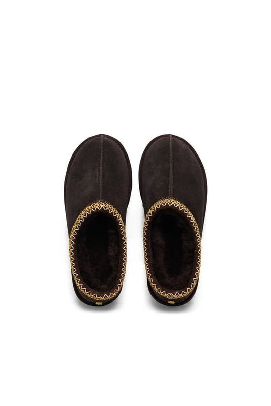 Young Ideas & Henmores -Ultra Low Shearling Mule -Chocolate -4