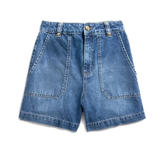 Young Ideas & Henmores - Utility Denim Shorts - Denim - 8