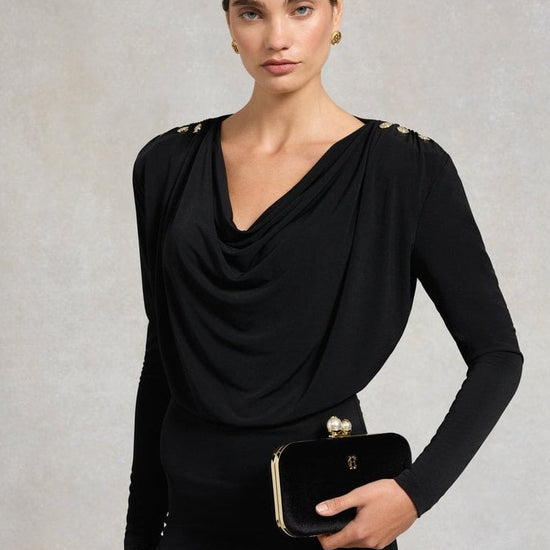 Young Ideas/Henmores - Vienna Evening Bag - Black Velvet - OS