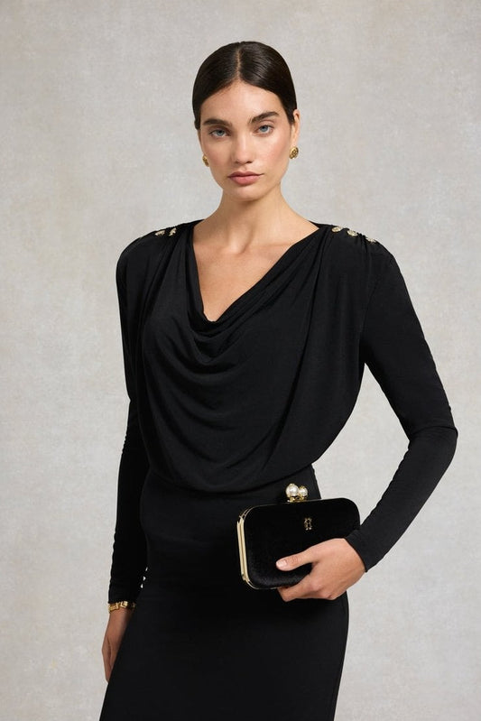 Young Ideas/Henmores - Vienna Evening Bag - Black Velvet - OS