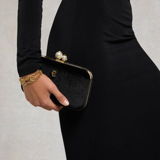 Young Ideas/Henmores - Vienna Evening Bag - Black Velvet - OS
