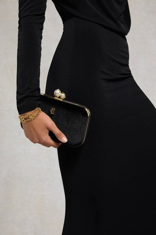 Young Ideas/Henmores - Vienna Evening Bag - Black Velvet - OS