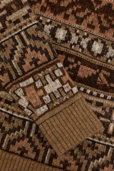 Young Ideas & Henmores -Vostock Roll Neck Knit -Camel Fairisle -L