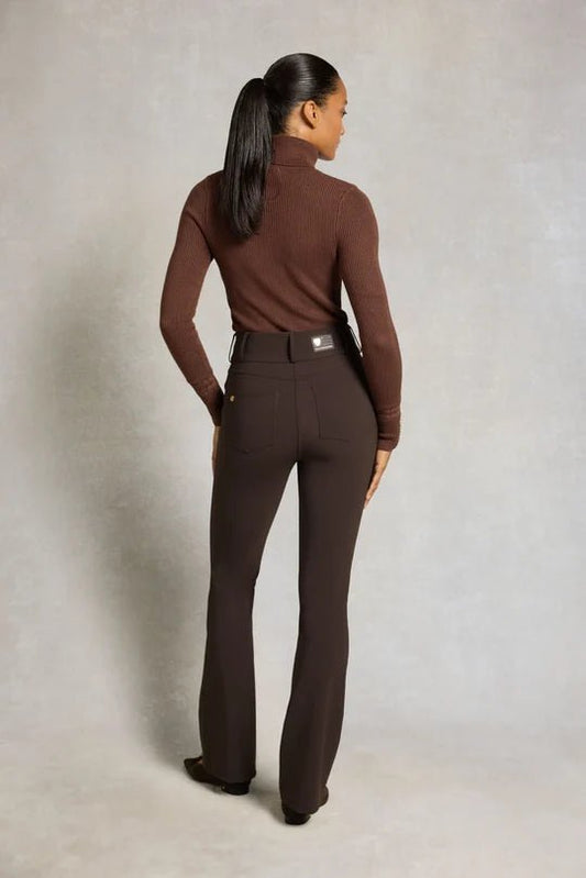 Young Ideas & Henmores -Windsor Contour Flare Trouser -Chocolate -10R