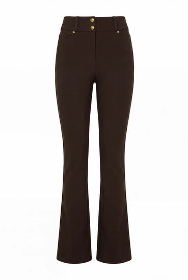 Young Ideas & Henmores -Windsor Contour Flare Trouser -Chocolate -10R