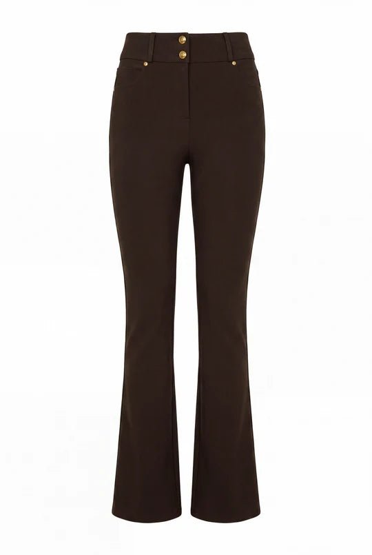 Young Ideas & Henmores -Windsor Contour Flare Trouser -Chocolate -10R