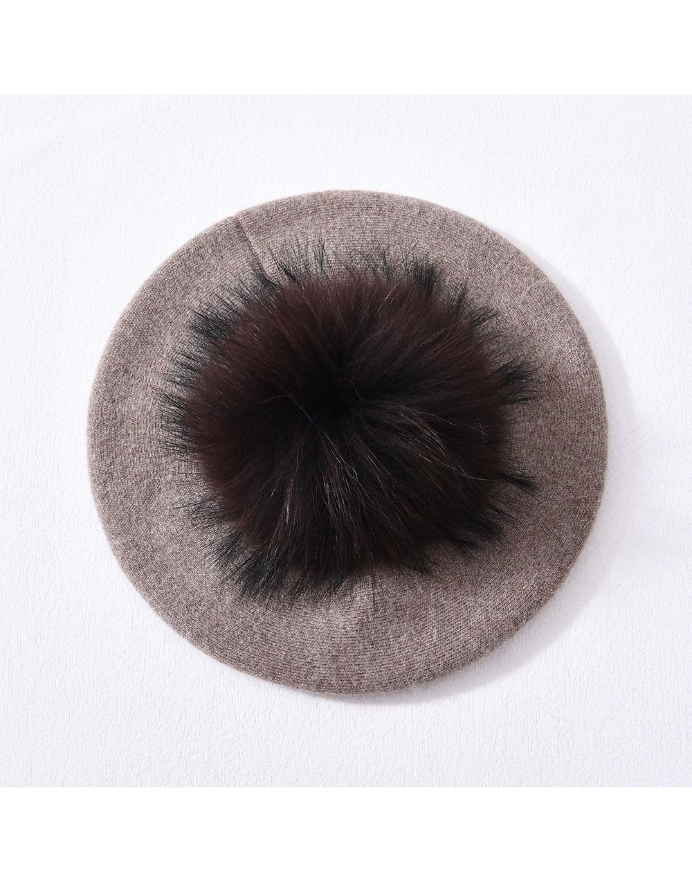 Young Ideas/Henmores - Clarence Beret with Detachable Pom - Pom - Biscuit - OS