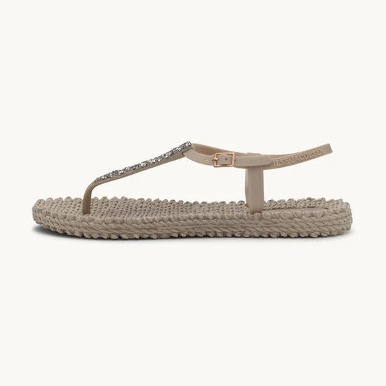 Young Ideas & Henmores - Flip Flop with Multicoloured Crystals - Brown - 4
