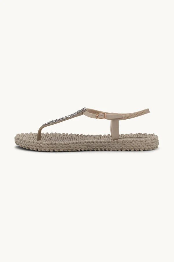 Young Ideas & Henmores - Flip Flop with Multicoloured Crystals - Brown - 4