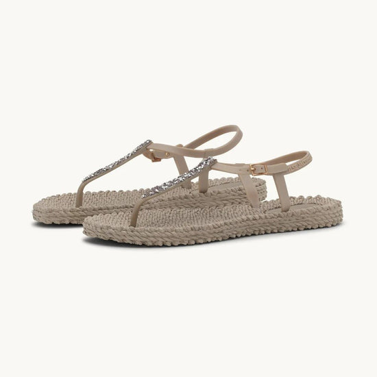 Young Ideas & Henmores - Flip Flop with Multicoloured Crystals - Brown - 4