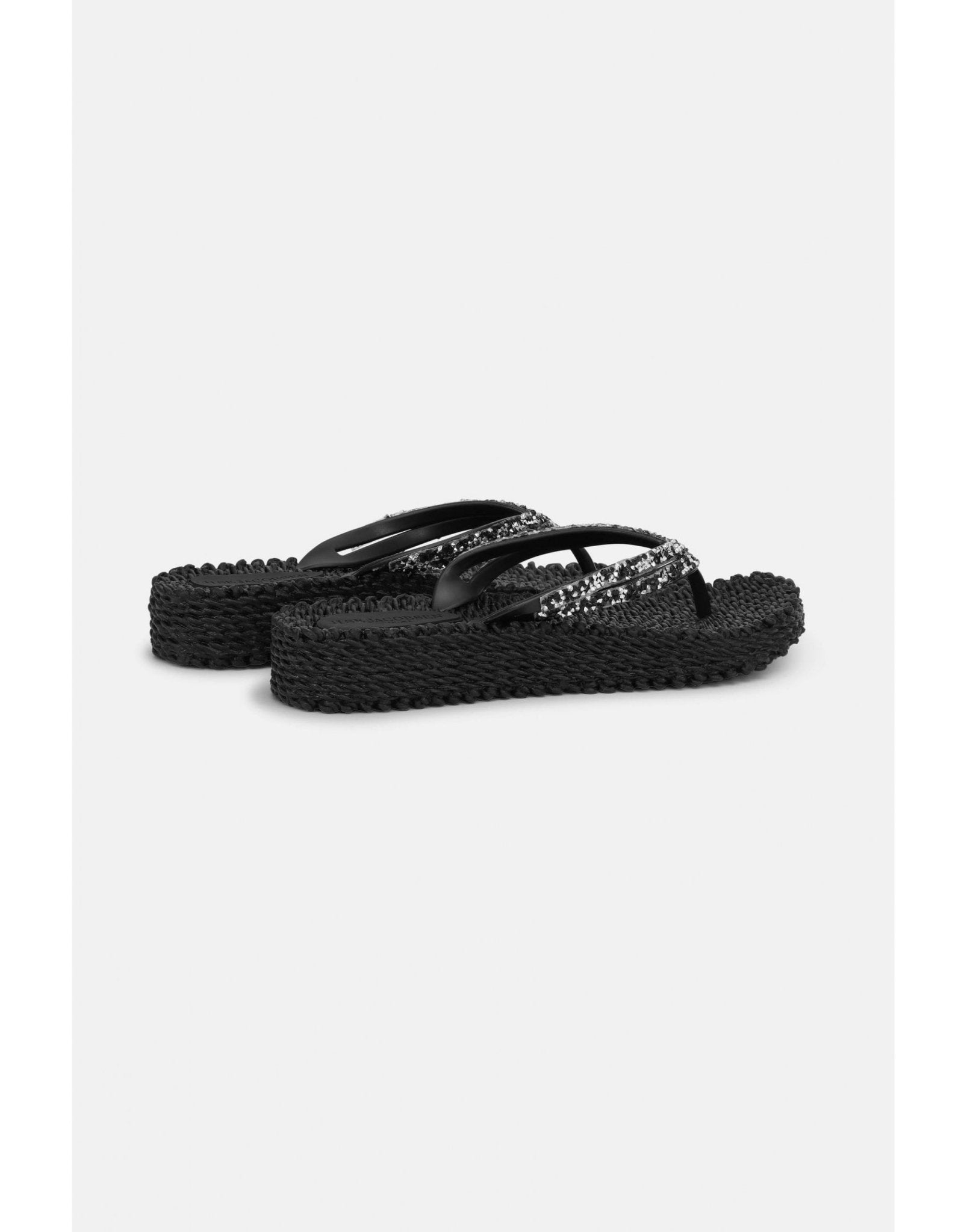 Young Ideas/Henmores - Platform Flipflop with Crystals - 001 Black - 4