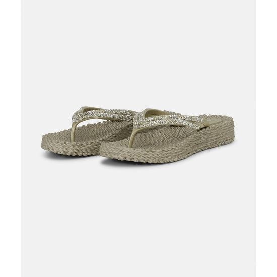 Young Ideas/Henmores - Platform Flipflop with Crystals - 001 Black - 4