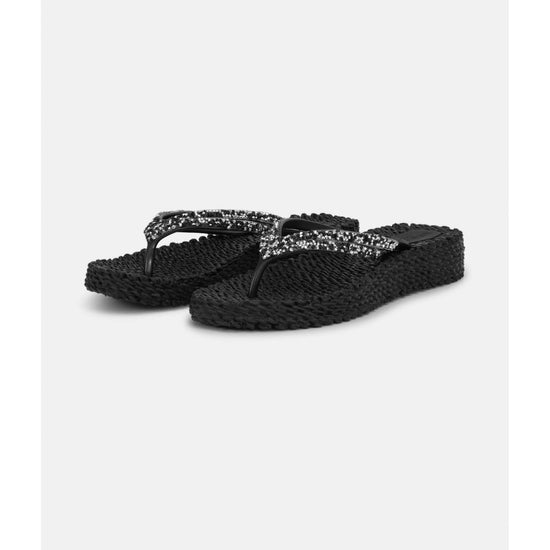 Young Ideas/Henmores - Platform Flipflop with Crystals - 001 Black - 4