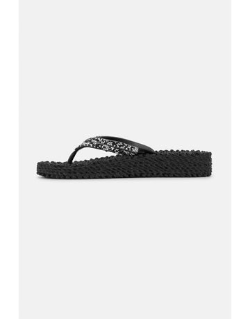 Young Ideas/Henmores - Platform Flipflop with Crystals - 001 Black - 4