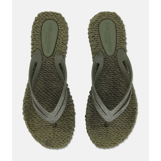 Young Ideas/Henmores - Platform Flipflop with Glitter - 410 Army - 4
