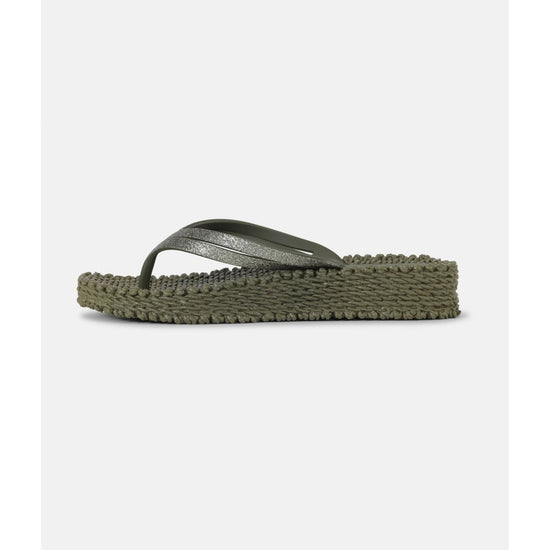 Young Ideas/Henmores - Platform Flipflop with Glitter - 410 Army - 4