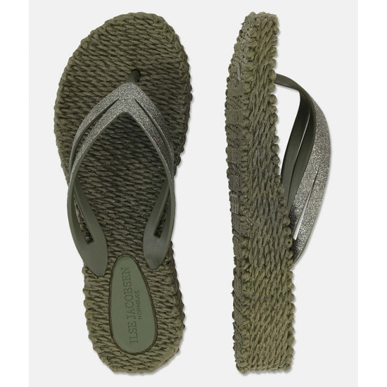 Young Ideas/Henmores - Platform Flipflop with Glitter - 410 Army - 4