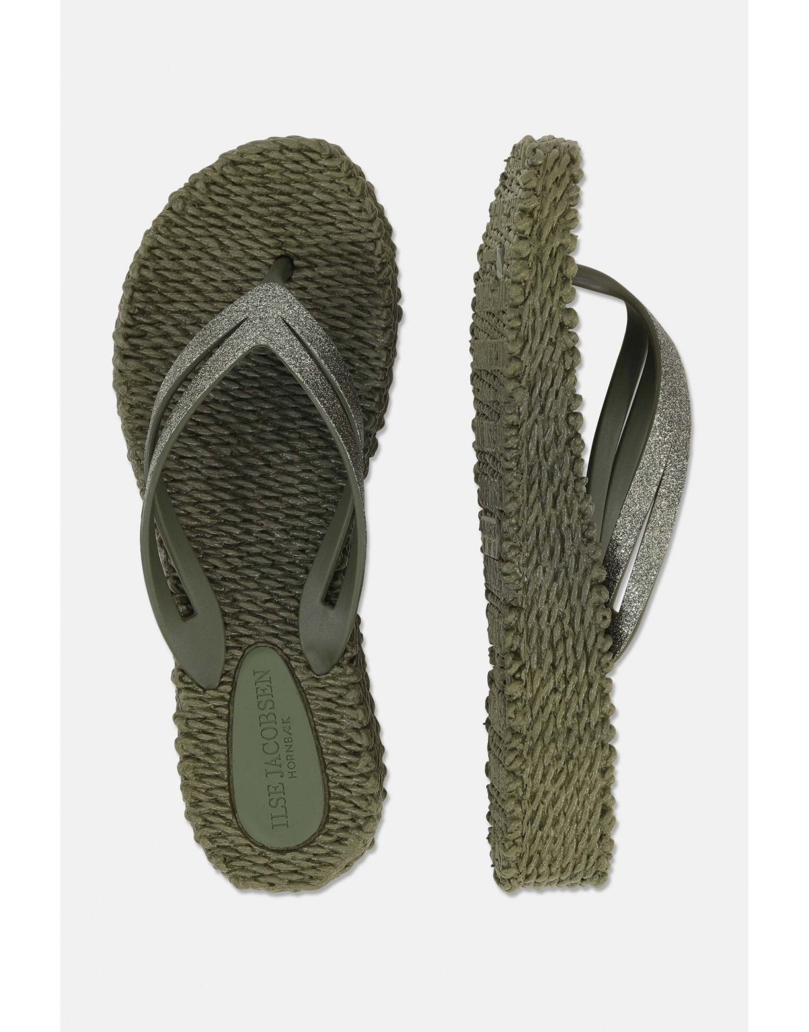 Young Ideas/Henmores - Platform Flipflop with Glitter - 410 Army - 4