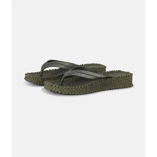 Young Ideas/Henmores - Platform Flipflop with Glitter - 410 Army - 4