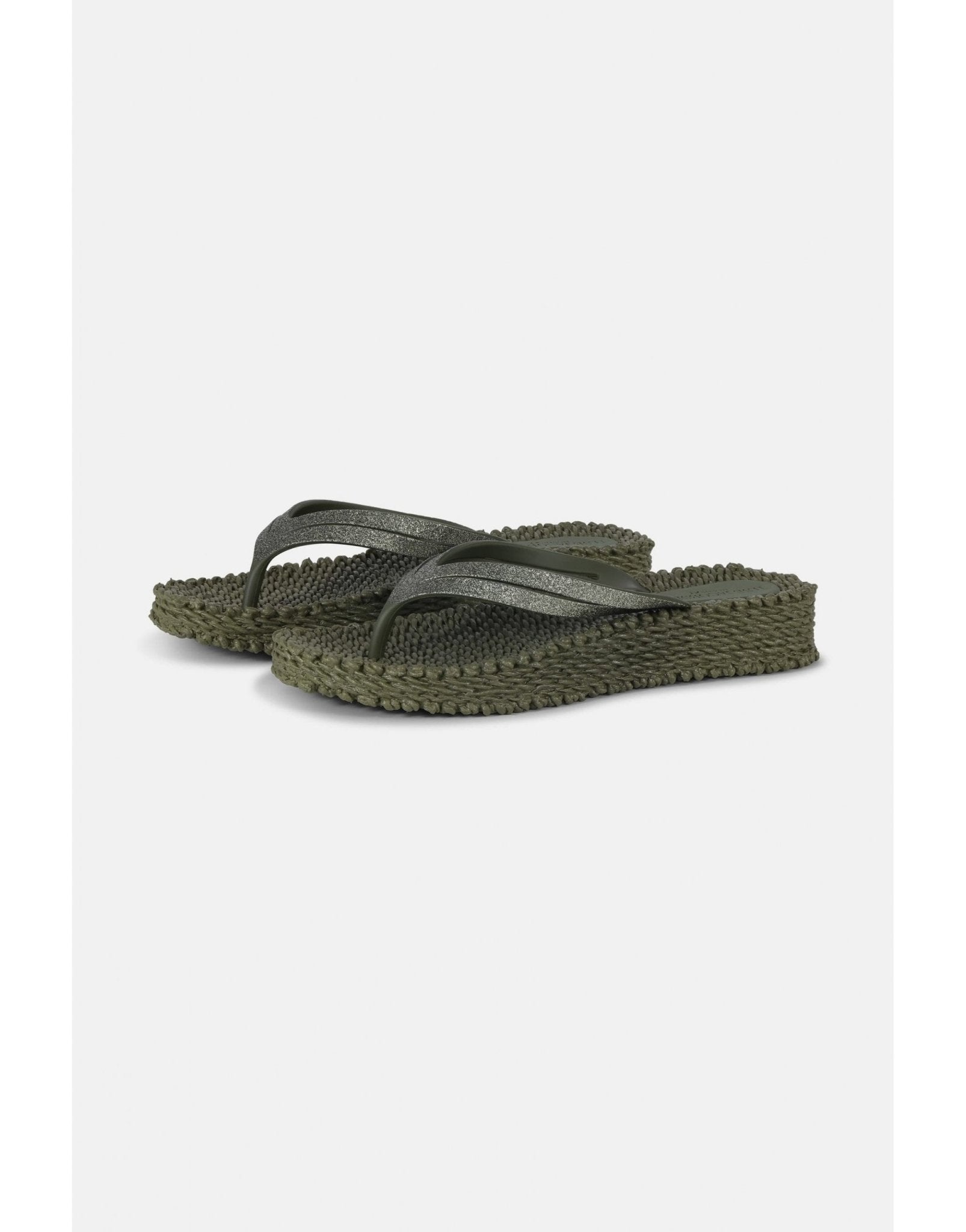 Young Ideas/Henmores - Platform Flipflop with Glitter - 410 Army - 4