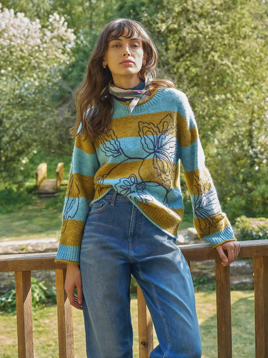 Emma Embr Stripe Jumper