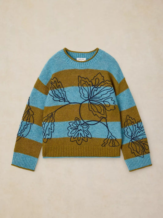 Emma Embr Stripe Jumper