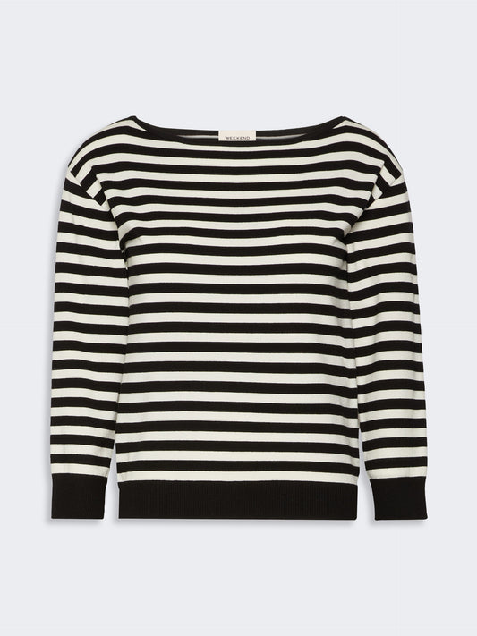 Stecca Striped Boat Neck Knit