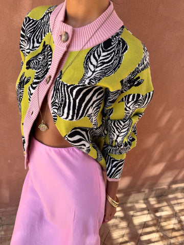 Zizi Zebra Jacquard Cardigan
