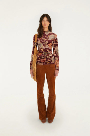 Delhi Floral Velvet Jersey Blouse