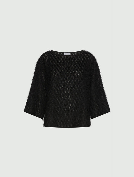 Barca Feathered 3/4 Sleeve Blouse