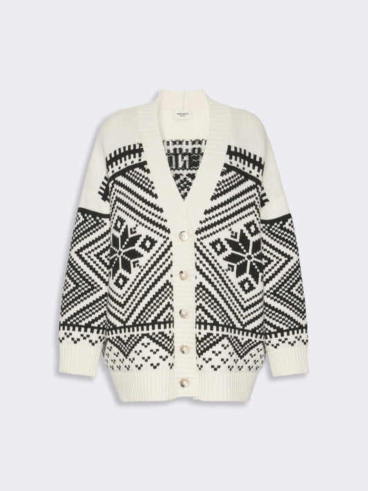 Belgio Jacquard Oversized Cardigan