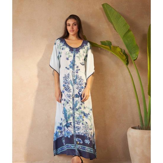 Young Ideas/Henmores - Peony Centre Crystal Dress - Blue Flowers - XS