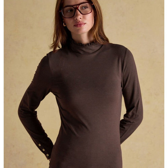 Young Ideas/Henmores - Amy High Neck Top - Chocolate - 8