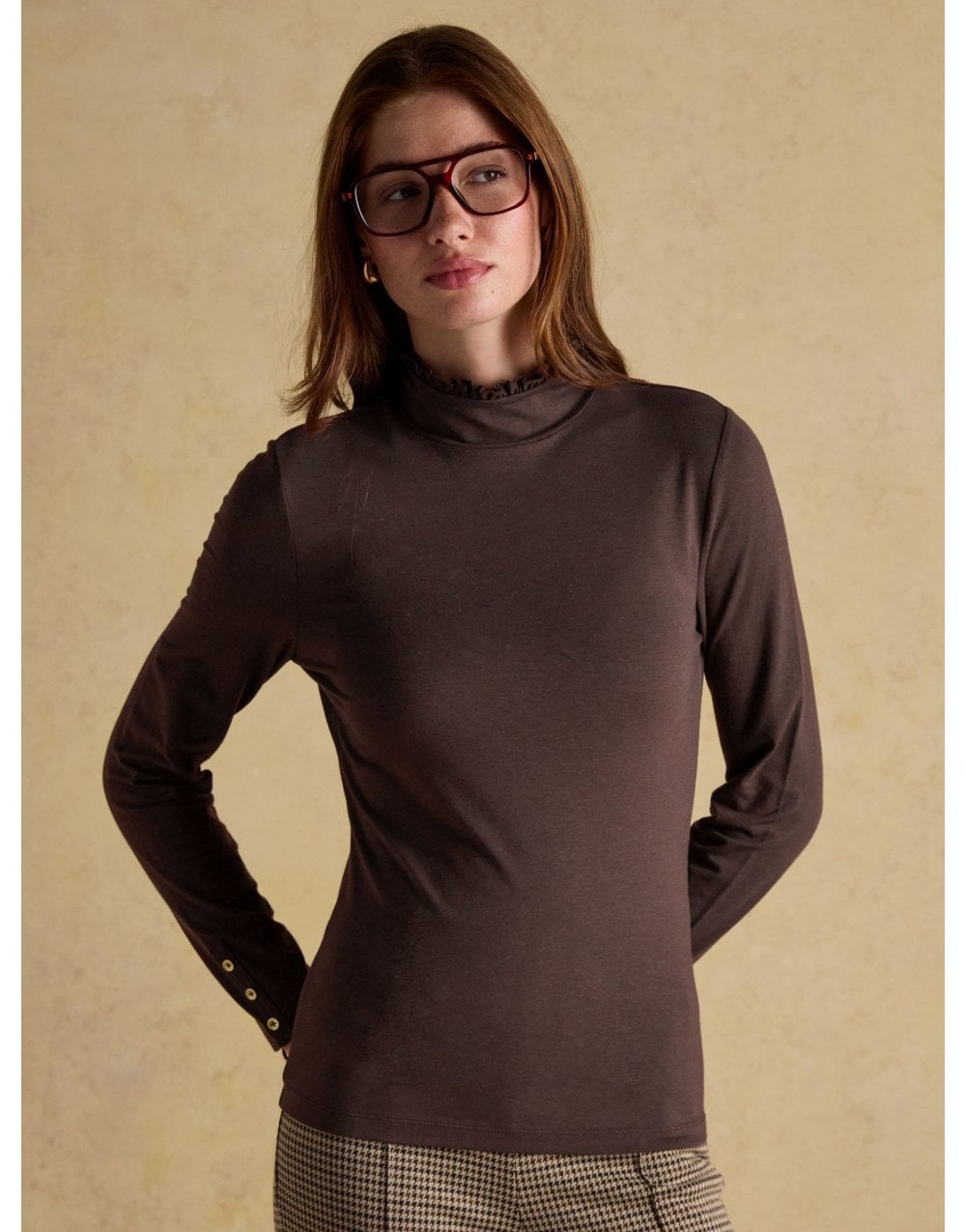 Young Ideas/Henmores - Amy High Neck Top - Chocolate - 8