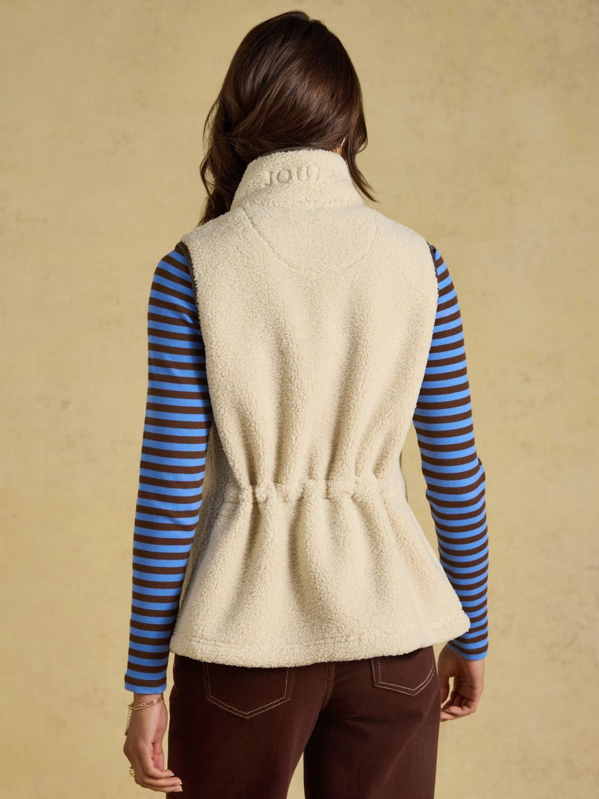 Young Ideas & Henmores -Borg Heritage Longline Gilet -Cream -8