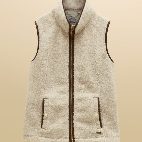 Young Ideas & Henmores -Borg Heritage Longline Gilet -Cream -8